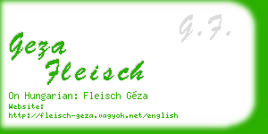 geza fleisch business card