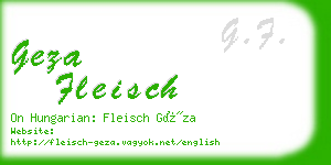 geza fleisch business card
